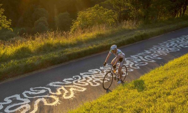 A cyclist on Box Hill