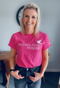 Jane in Princess Alice Hospice T-shirt
