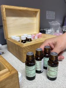 Bottles of aromatherapy oils