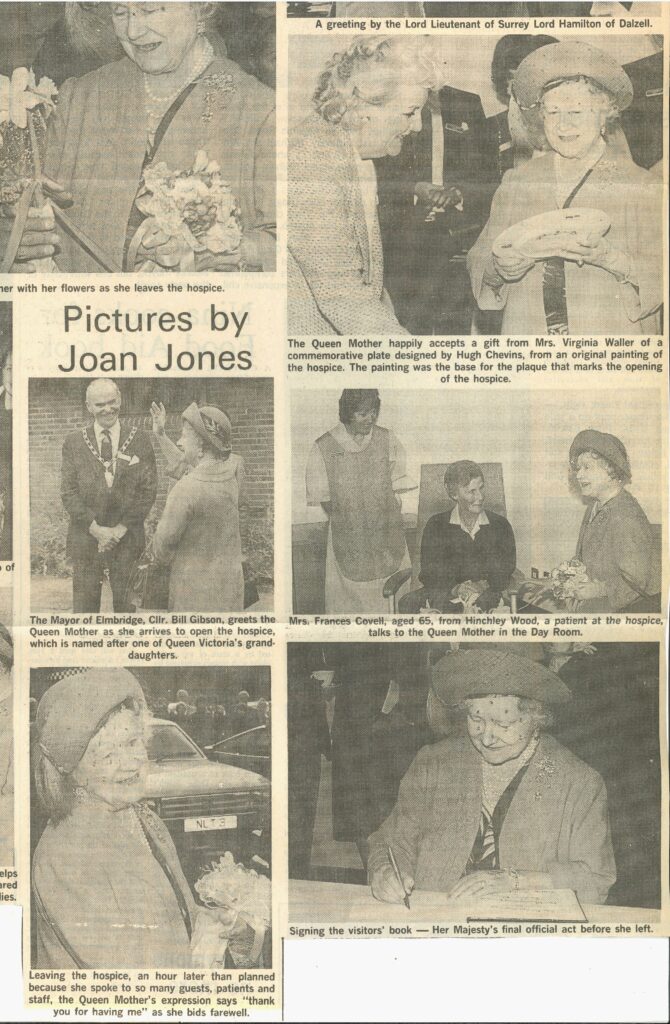Photos of Queen Mother in newspaper