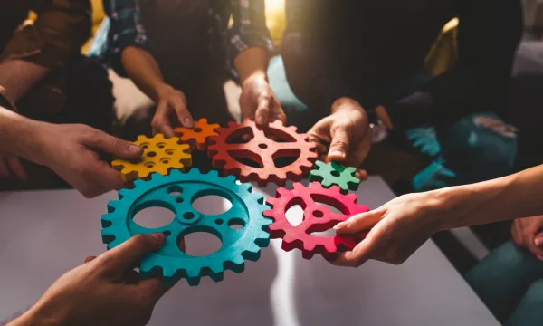 different coloured cogs