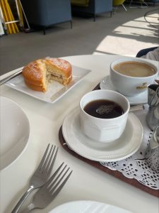 Tea and cake in the dining room