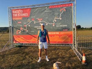 Fundraiser Max in PAH running vest